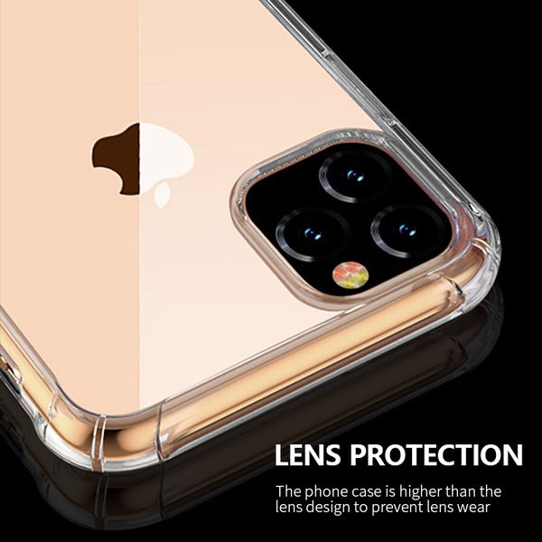 

one piece luxury phone case for iphone 6s 7 8p x xs 11 11pro 11promax transparent with anti-fall designer phone case back cover