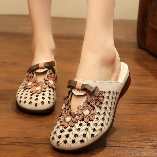 

women's sandals summer shoes platform ootwear wedge women mules hollow out slippers women spring 2019 retro bra, Black