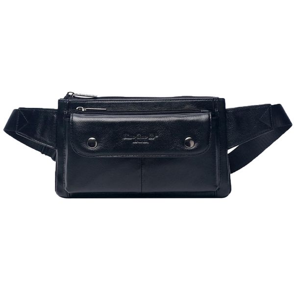 

leather fanny pack for men, travel hiking running hip belt cell phone purse wallet pouch