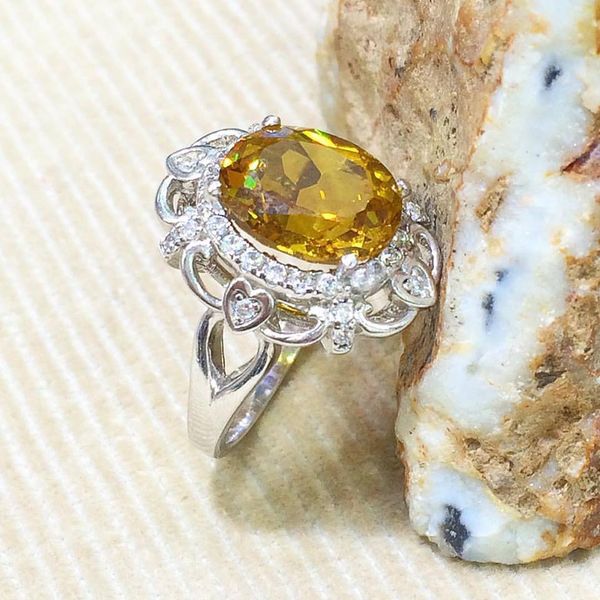 

zultanite new private mould design silver ring, Golden;silver
