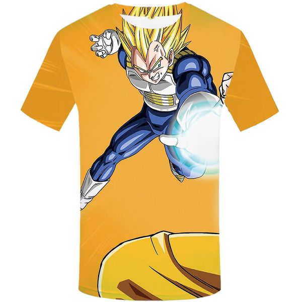 

japan anime dragon ball saiyan yellow hair vegeta t shirt goku 3d print men/womens summer round collar short sleeve casual u1462, White;black