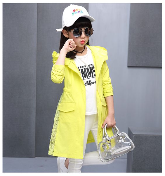 

girls spring 2017 new spring section of the big children with a coat coat jacket korean girls children's clothing cardigan, Blue;gray