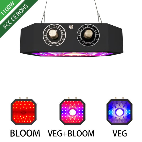

double core plant lamp 1100w black multi-deformation new shell, preferred for tent indoor planting, double switch control dimming