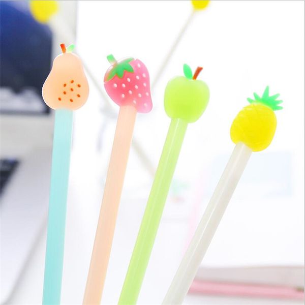 

0.5mm creative fruit pie gel pens student stationery cute cartoon writing black signature pen office supplies
