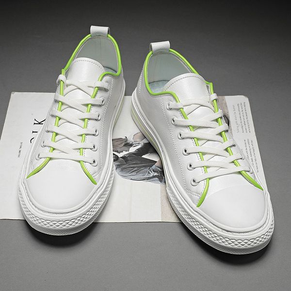 

new mens sneakers low casual sneakers for men lace up man footwear pu leather flats man, Black