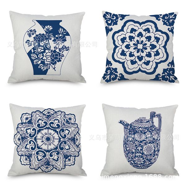 

white porcelain flax embrace pillow case imitate mabaozhen concise automobile sofa back cushion cushion bedside backrest pillow factory