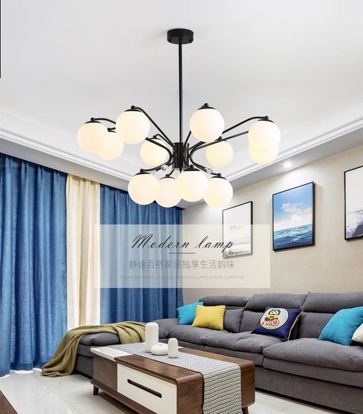 Nordic Living Room Lamp American Chandelier Glass Creative Simple
