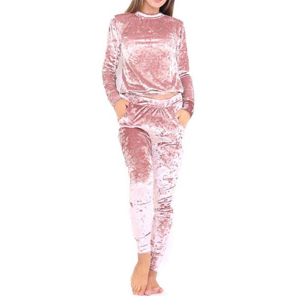 

3xl 6 color velvet tracksuit women costume velvet set long sleeve +pant velour tracksuit sets for women sporting suit harajuku, Gray