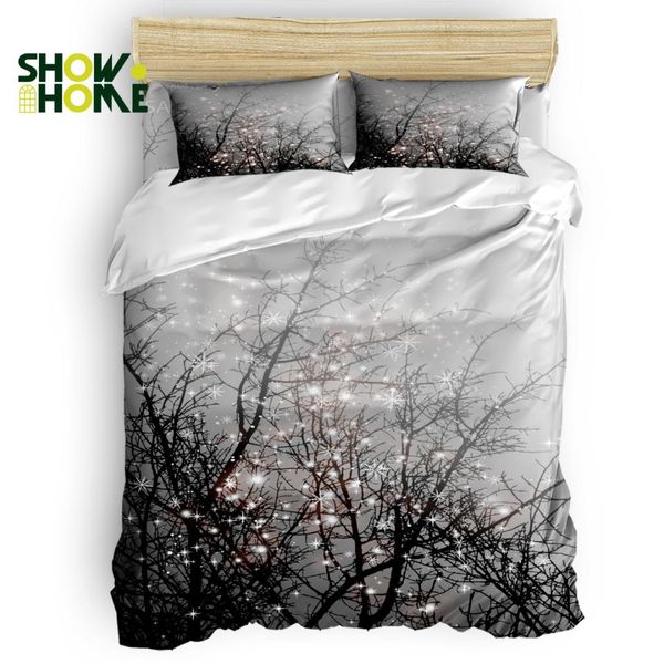 

showhome duvet cover christams night branch snowduvet cover set 4 piece bedding set for beds