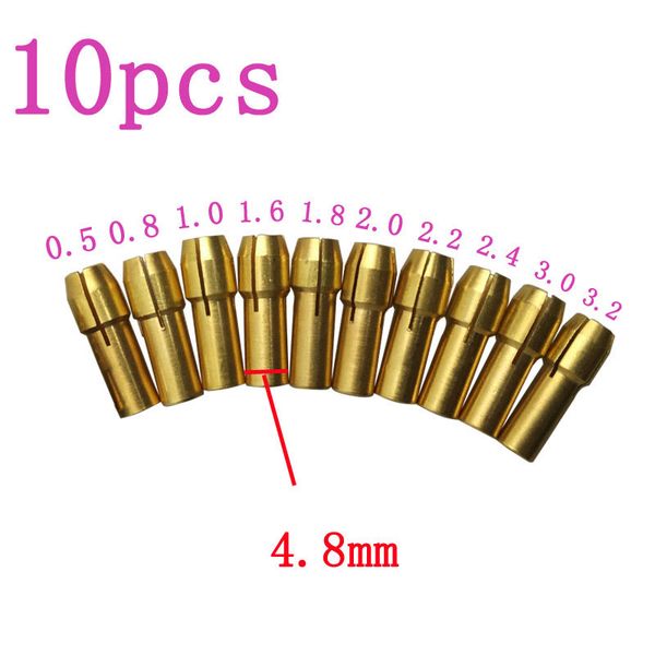 

10pcs electric grinder mini copper chuck reed 0.5 mm -3.2 mm rotary drill lock nut hug-deals