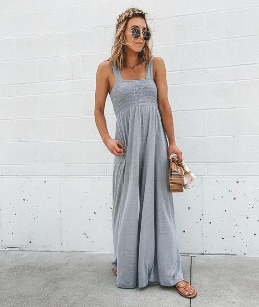 

casual loose women summer jumpsuit camis rompers female pleated overalls streetwear bodysuit women sleeveless jumpsuits, Black;white