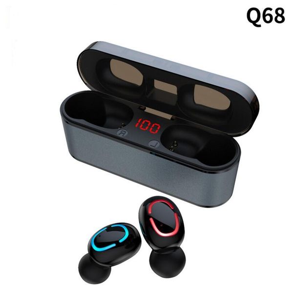 

hbq q32 q68 8d tws wireless earphones bluetooth earphone 5.0 wireless earbuds 8d stereo headset with charging box power bank led display