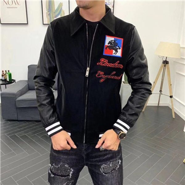 

2019 new men's long sleeve jacket jb19930d12, Black;brown