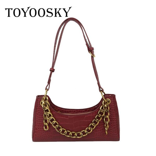 

fashion vintage baguette shape bags handbags leather women bags chain shoulder crocodile pattern totes