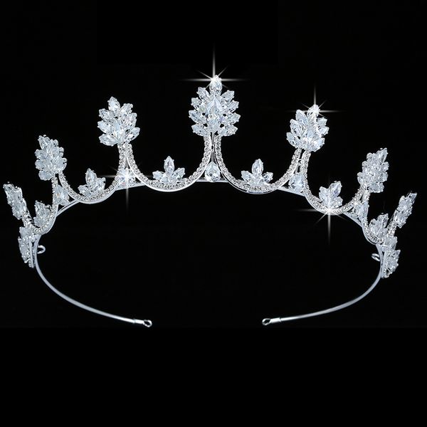 

tiaras and crown hadiyana gorgeous women wedding bridal hair accessories fashion party gift cubic zircon bc5533 corona princesa, Golden;white