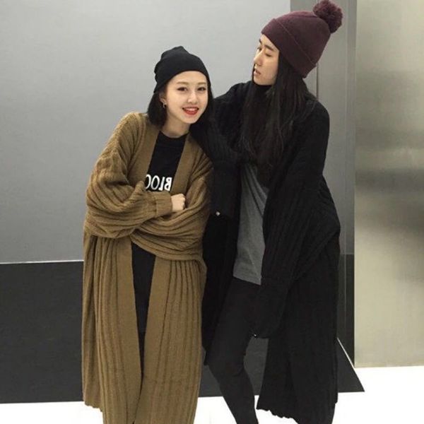 

womens winter sweaters coats new womens long sweater cardigan loose large size sweater spring winter coat with 4 colors, White;black