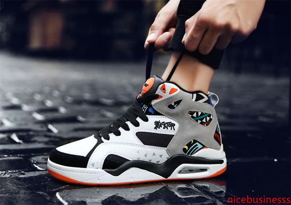 

new men's large size high-basketball shoes casual sports running shoes shock absorption non-slip men's shoes