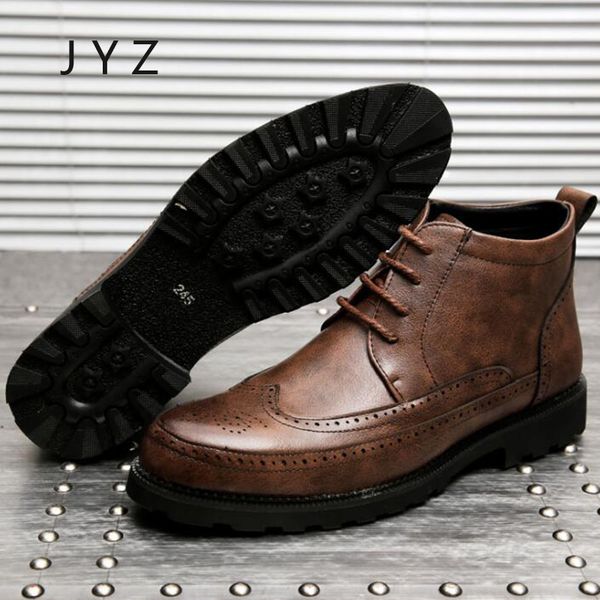 

new fashion mens ankle boots dress shoes lace up oxfords boots man size 45 men0041, Black