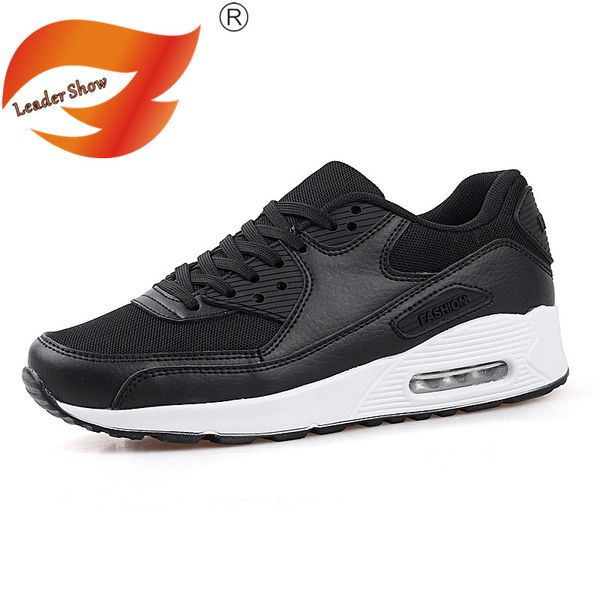 

leader show men's casual shoes breathable lace-up fashion shoes for men sneakers brand outdoor flats men zapatillas hombre, Black