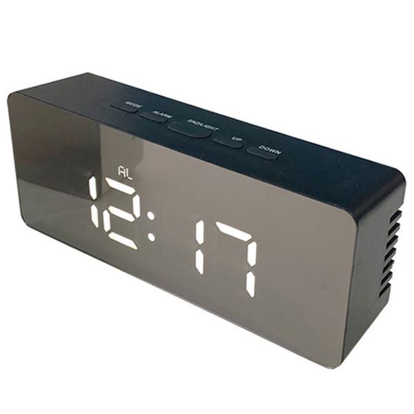 

bedroom electronic wake up led digital alarm clock mirror timer snooze table office calendar usb port home decor