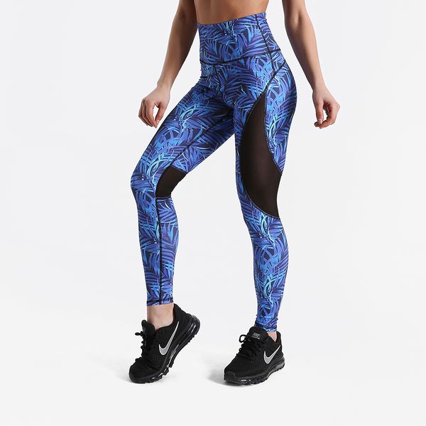 

qickitout women quick drying high elasticity fitness trousers mesh patchwork push up leggings fitness pants workout, Black