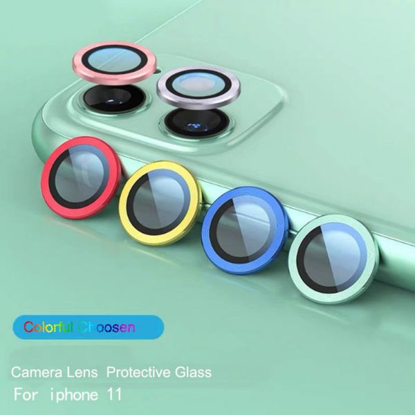 3D Full Cover Kamera Objektiven Bildschirmschutz Hülle für iPhone 11 Kamera Schutzmantelglas + Schutz Metall Ring Kostenloser Versand