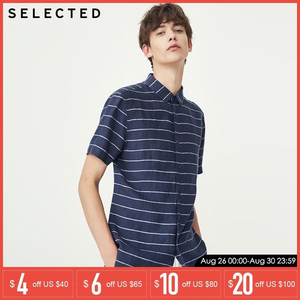

men's spring slim fit striped short-sleeved shirt c|418204509, White;black