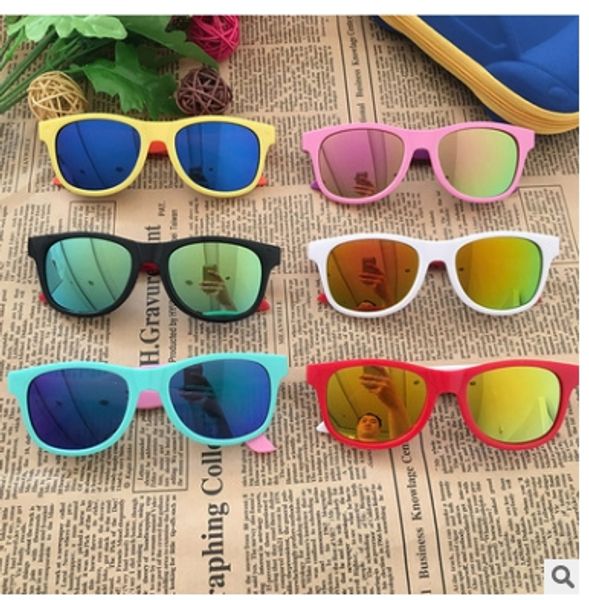 

children sunglasses 1378 new fashion square kids sunglasses boy girl square goggles baby travel glasses 6 colors optional uv400, Blue