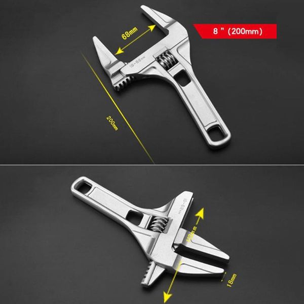 

16-68mm large openings mini adjustable spanner short handle shank bathroom wrench head depth 55mm for narrow space repair tool