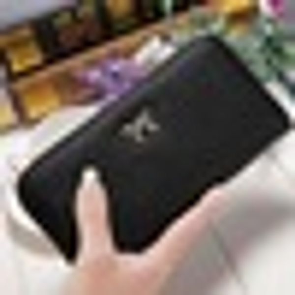 

cute bowknot women long wallet zipper long pure color clutch bag purse phone bag card holder large capacity wallet #20, Red;black