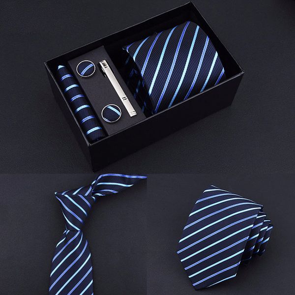 

men fashion noble tie clip business necktie sets luxurious set party tie set new design gift box daily life wedding, Blue;purple