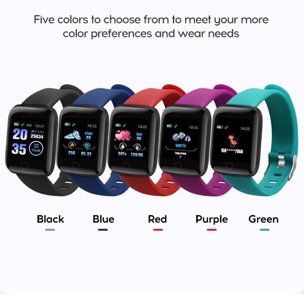 

smart watch 116 plus smart bracelet d13 gift heart rate blood pressure 1.3 inch color screen sports health pedometer sports bracelet