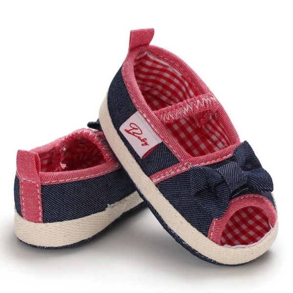 

baby girl breathable bowknot design anti-slip shoes casual sneakers with bowknot toddler soft soled 0-18m, Black;red