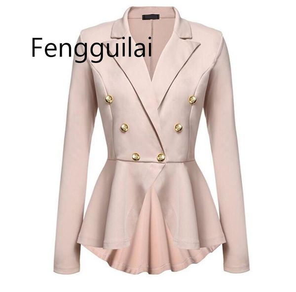 

2019 fashion slim fit women blazer jackets womens white ladies blazers office lady jacket elegant female solid button plus size, White;black