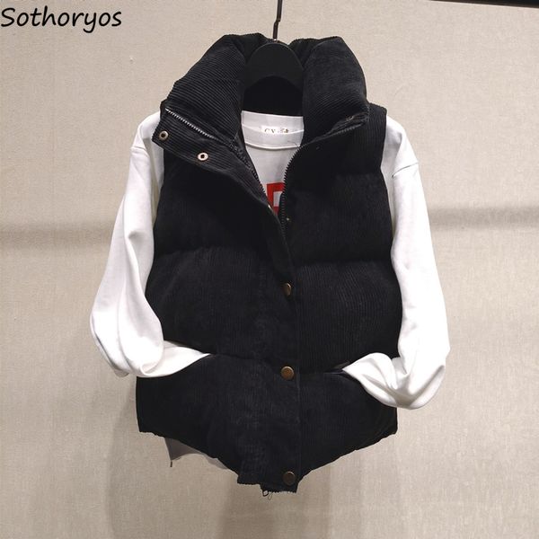 

vests women 2018 trendy korean style solid zippers simple womens waistcoats leisure warm soft school students females waistcoat, Black;white