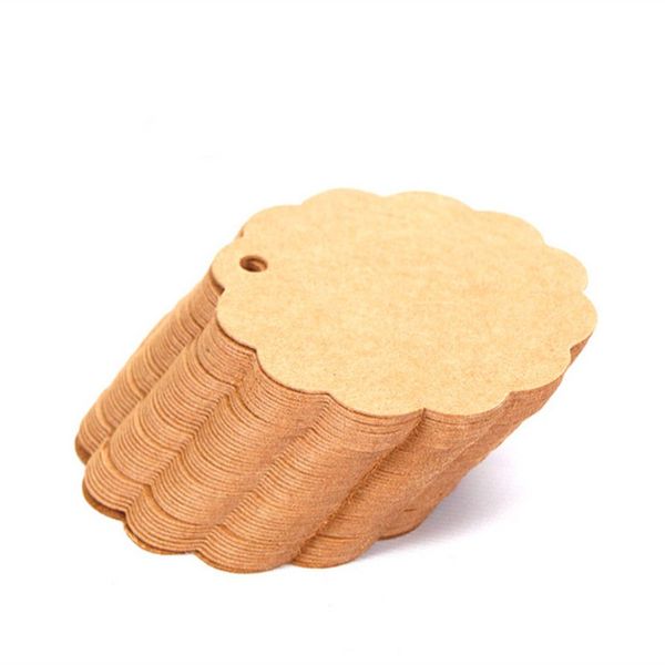 

100pcs diy kraft paper tags round lace christmas wedding favour party gift card label blank luggage tags 6cm*6cm / 2.36"*2.36