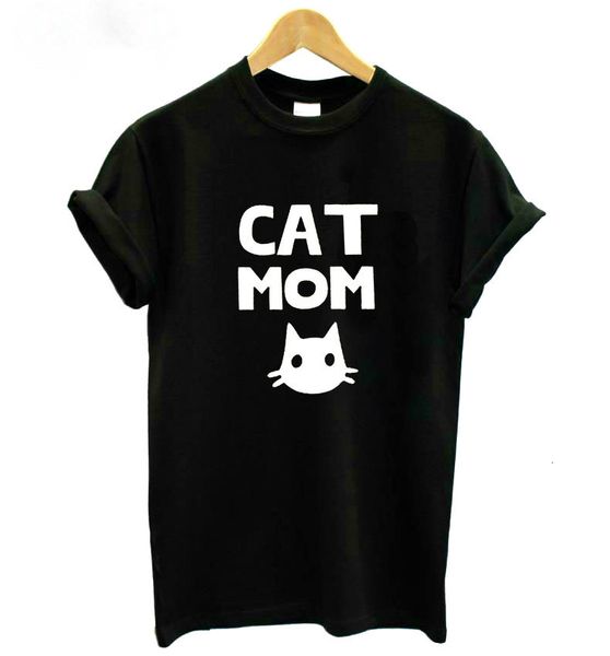 

women tshirt womens shirts cat mom print cotton casual funny t shirt for lady tee hipster tumblr ship z 811, White