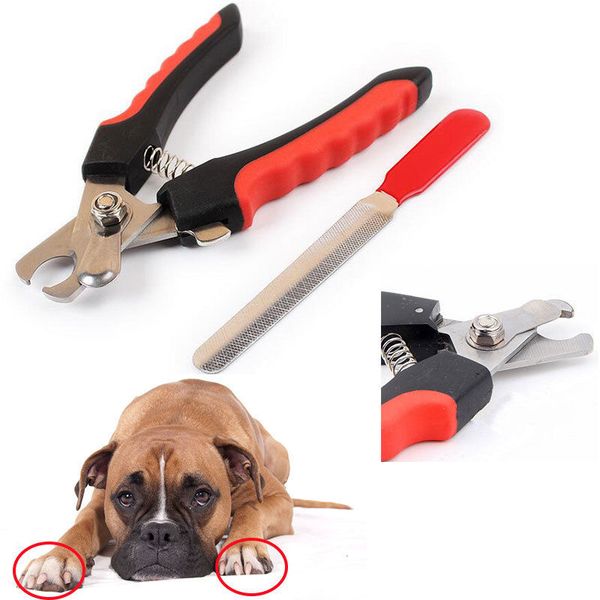 

pet nail clippers small stainless steel blades with safety guard+ pet nail file sets dog nailclippers