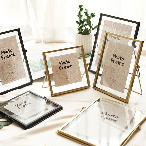 

creative glass floating p frame nordic metal wire deskpicture holder home wedding decor gold silver black 4x4 4x6 4x7