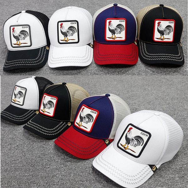 

High Quality Men Women fashion style rooster hat Animals Baseball Cap Cotton Breathable Mesh Snapback Caps Unisex Sun Hat 4 colors