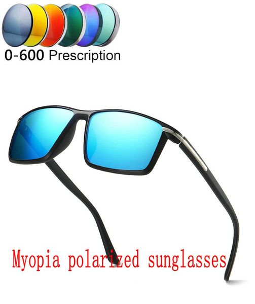 

mycustom made myopia minus prescription polarized lens men square driving fishing ultra-light aluminum magnesium sunglasses fml, White;black