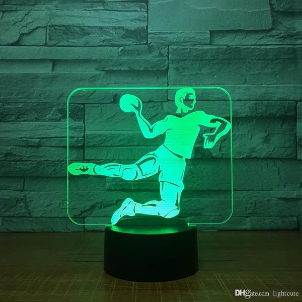 

Гандбол 3D Led лампы 7 Цвета ночники Для детей касания Usb Таблица Lampara Лампа Детской с