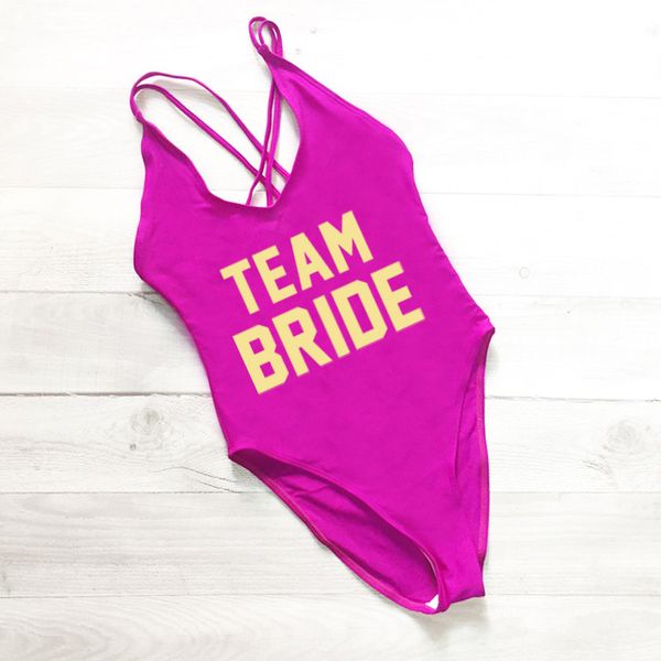 

team bride letter print swimwear women one piece swimsuit gold bathing suit mayo beachwear monokini badpak summer swimsuit, White;black