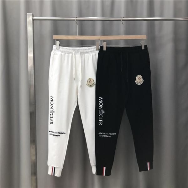 

19aw luxurious brand design mc long pants terry trousers all-match fashion letter print hip-hop high streetwear cool sports trousers, Black;green