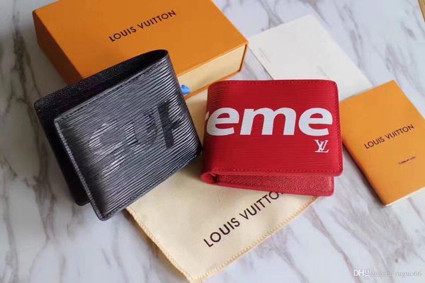 

париж пледа стиля дизайнеры мужских кошелек известных мужчины роскошного кошелек специальный холст несколько короткого небольшого бумажника, Red;black