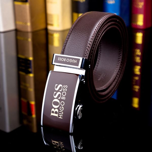 

boss belt boss дизайнерские мужские ремни для мужчин женщин бизнес автоматическая пряжка босс золото черные ремни 105-130 см, Black;brown