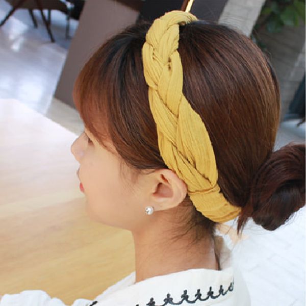 

30pcs/lot diy simple multi flowers fabrics head bands pigtail wide headbands hair styling tools accessory ha1560, Brown