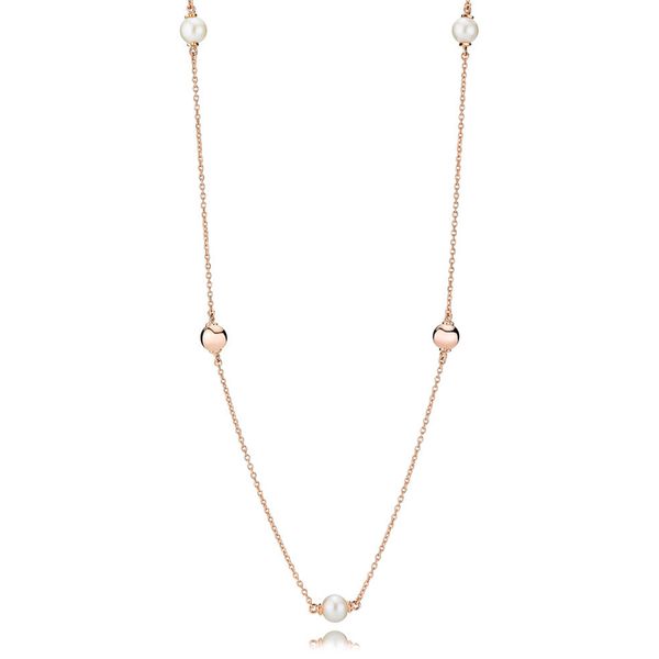 

2019 new 925 sterling silver pandora rose contemporary pearls necklace elegant temperament suitable girl jewelry gift clavicle chain