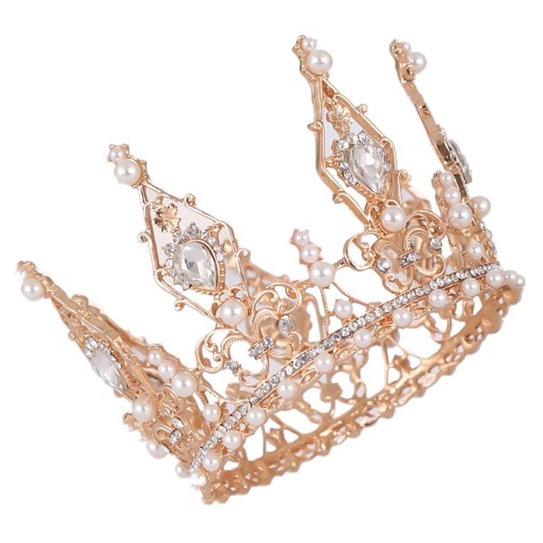 

luxury bridal tiara big crystal queen crown wedding hair accessories diadem headband pageant hair ornaments headdress, Golden;white
