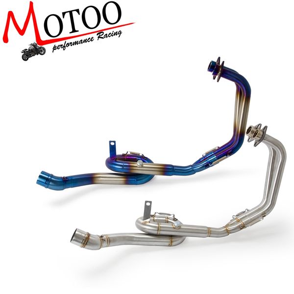 

motoo - motorcycle exhaust muffler link mid pipe system steel exhaust full system for yamaha mt03 mt-03 r25 r3 2014-2016 slip-on